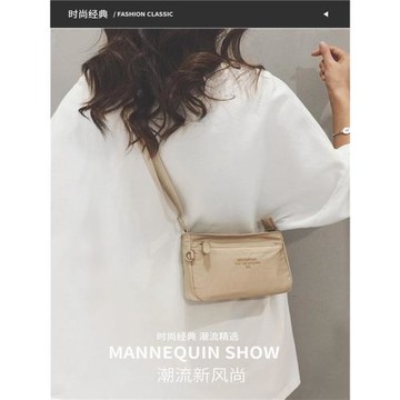 裝手機的小包包斜挎包女新款輕便休閑百搭拉鏈尼龍帆布小方包單肩