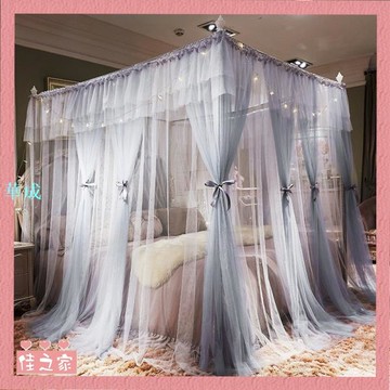 ❤️蚊帳 INS網紅雙層紗蚊帳 宮廷蚊帳方頂床幔 加密公主紋帳 三開門落地紗帳 裝飾蚊帳