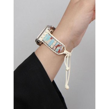 適用apple watch9/8蘋果iWatchs10/s11表帶創意蠟繩手鏈手工編織