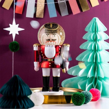 DONKEY 招財貓 胡桃鉗士兵水晶球-紅(小)【停售出清】 約8.5x6.5x17cm (DK057)