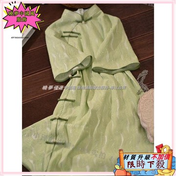 ✨台灣出貨 復古旗袍 高級感蕾絲綠色旗袍 小清新復古國風旗袍 古法小個子年輕款少女改良旗袍 夏季洋裝 連身裙9997