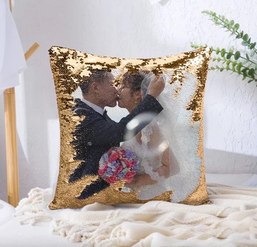 【聖誕情侶客製禮物】美人魚亮片抱枕 搞笑魔術雙面亮片咕𠱸