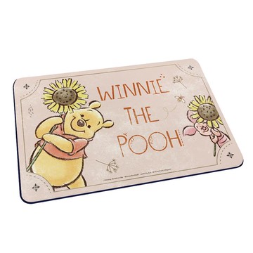 【Disney 迪士尼】軟式珪藻土吸水地墊-復古風 向日葵維尼 （60x40x0.5cm） _廠商直送