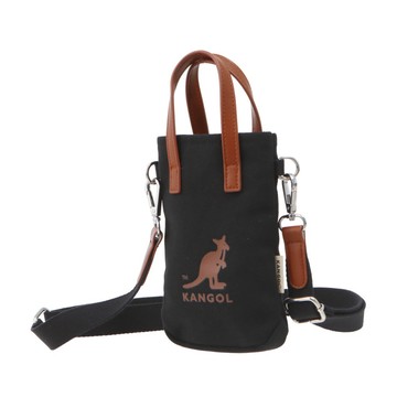 KANGOL 側背包 黑色 帆布 皮革 小側包 6525170820