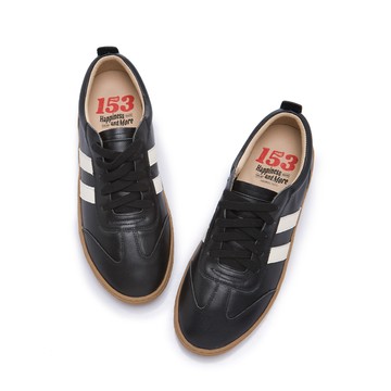 軟實力 復古雙線免綁帶焦糖厚底休閒鞋 酷黑 (502967)