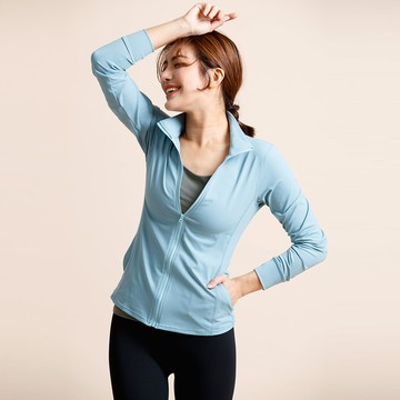 立領運動外套-湖水藍