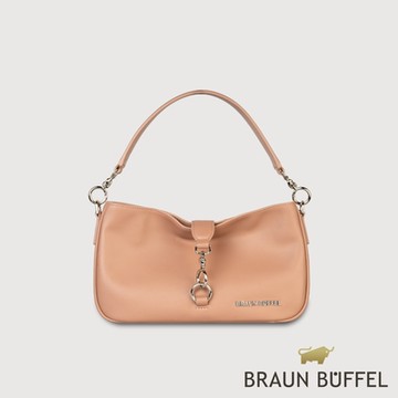 【BRAUN BUFFEL 德國小金牛】台灣總代理 馬克西 肩包-藕粉色/BF847-26-CG