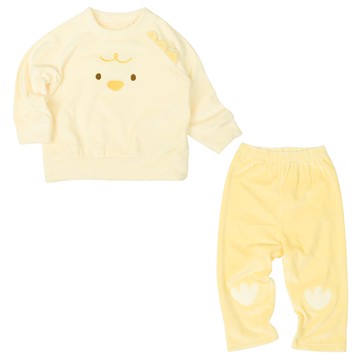 akachan honpo - 幫助睡眠長袖軟綿彈性家居服-黃色