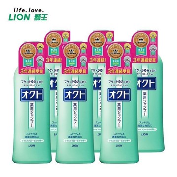 日本獅王OCTO歐珂清屑舒癢洗髮精320mlX6