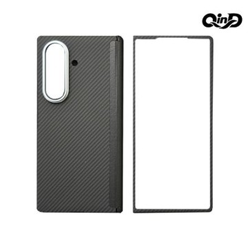 QinD SAMSUNG 三星Galaxy Z Fold 7 5G 凱夫拉碳纖維紋磁吸保護殼