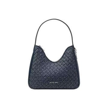 Michael Kors 編織紋肩背包-深藍色