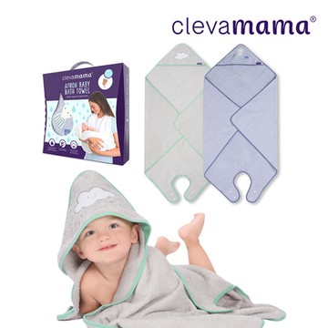 奇哥【網路獨家】 ClevaMama 連帽圍裙式寶寶浴巾/親子圍裙浴巾/多功能圍裙浴巾/ 98x98cm(2色選擇)