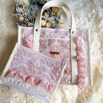 印度刺繡布料迷你托特　收納包