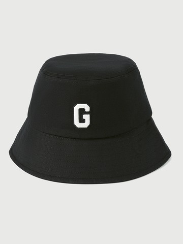 女裝 Logo刺繡漁夫帽-黑色