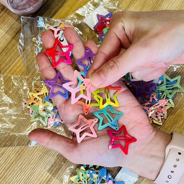 【CHL】彩虹繽紛BB夾 星星水滴頭飾髮夾 五角星亮面 啞光 漸變 瀏海碎髮造型固定 流行髮飾