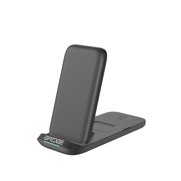 iBridge 折疊三合一無線充電器旗艦版-黑