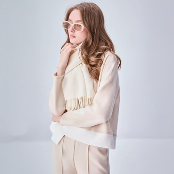 異素材拼接休閒衛衣