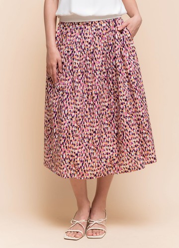絢麗溢彩印花棉質圓裙
