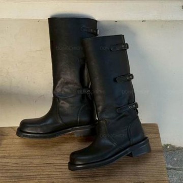 DONGCHICHI 兩穿 可反摺 扣環 機車靴 靴子 女 長筒靴 中長筒靴 長靴 G135