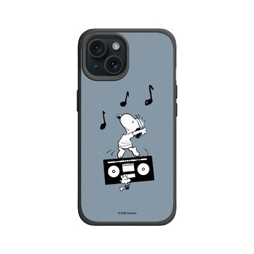 iPhone 15 SolidX 黑 - 史努比 Snoopy - 隨音樂搖擺吧！