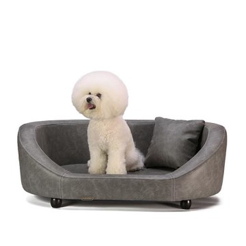 POPOPAW寵物家具PU皮狗窩沙發床防水不粘毛皮質狗床法斗四季通用