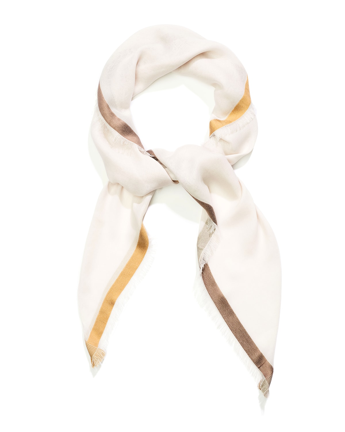 Cotton-Silk Contrast Border Scarf