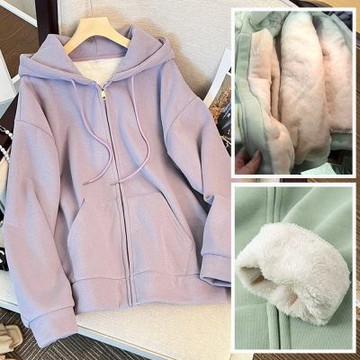 【LANNI 藍尼】現+預 超厚保暖羊羔絨外套(女外套/連帽外套/休閒/百搭/通勤)