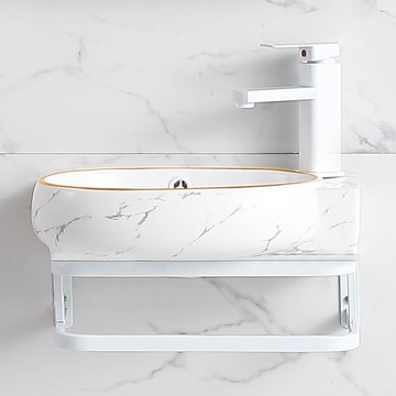 免運/開立發票 簡易洗手臺 一體浴室櫃 陶瓷掛墻式陽臺洗手盆柜組合壁掛洗臉盆家用小戶型衛生間洗手面盤 快速出貨