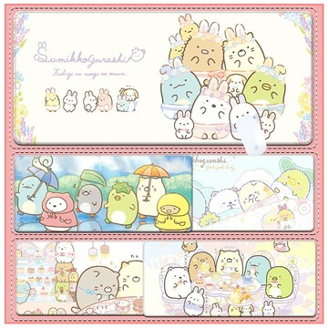 卡通辦公桌墊 100x50CM 客製化 角落生物 超大滑鼠墊桌布 可愛女生用鍵盤墊  生日禮物 皮革防水 團購私人訂製