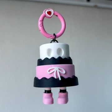 Zou Cake 鑰匙圈 - 蝴蝶結/黑粉