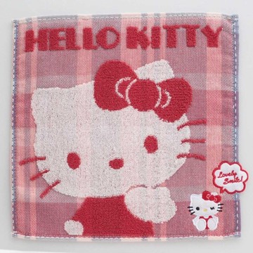 日本 限定 三麗鷗  酷洛米 帕恰狗 庫洛米 凱蒂貓 刺繡 提花 刺繡 小方巾 小手帕 25x25cm