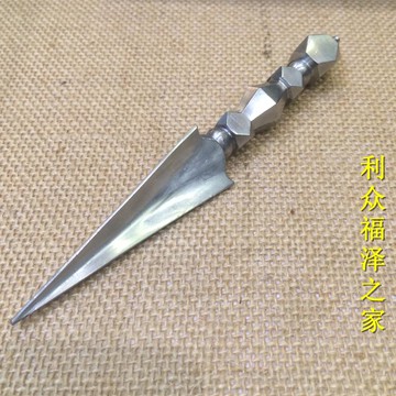 佛教用品 尼泊爾純鐵降魔杵 普巴金剛橛 護身避邪 金剛杵法器中號1入