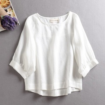 f8081406 簡約七分袖上衣，從夏到秋皆適穿