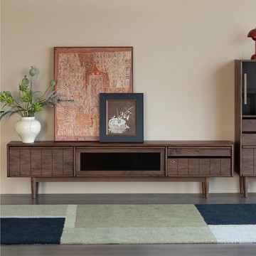 隱觀電視櫃北美黑胡桃全實木家具原木客廳茶幾組合簡約小戶型[DD220109]