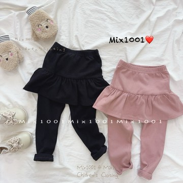 🔥🔥mix1001微厚 俏麗可愛小裙襬內搭褲✨兒童百搭純色褲中裙 5-9