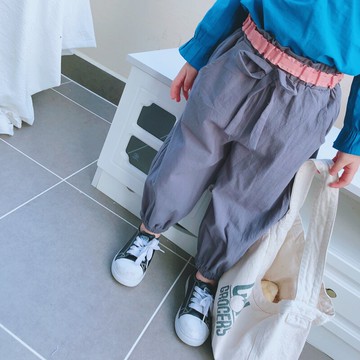 夏季新款 中小童寬松舒適休閑褲 男女寶寶時尚洋氣純色褲子1入