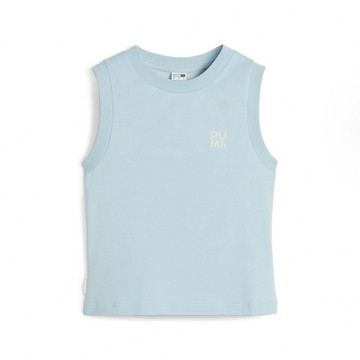Puma 背心 Infuse Tank Top 女款 藍 象牙白 短版 合身 無袖 62430822