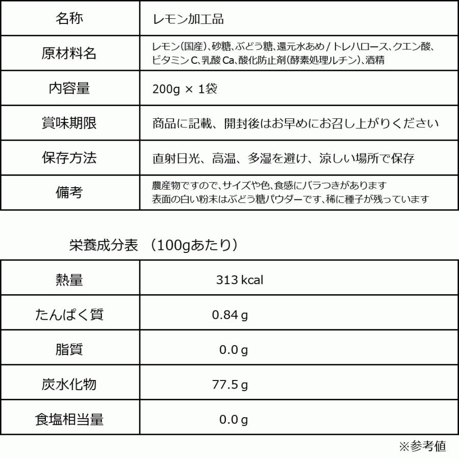 国産レモン 輪切り ドライフルーツ 200g×1袋 セール 加糖 レモン丸ごとスライス レモン皮も 送料無料