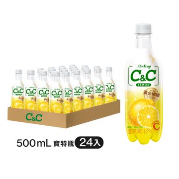 黑松 黑松汽水C&C氣泡飲-檸檬口味(500mlx24入)