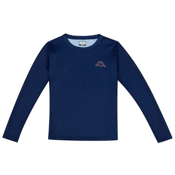 KAPPA 義大利時尚吸濕排汗女生長袖圓領衫 丈青 372E1ZWB29