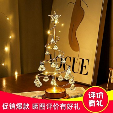 鐵藝圣誕樹擺件歐式風節日裝飾發光小夜燈ins 金屬工藝品