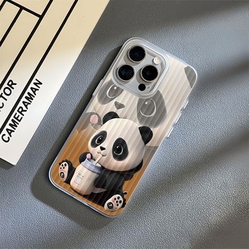 免運+隔日🚚行李箱紋手機殼 奶瓶重影熊貓 適用蘋果17promax 16Pro 15plus14 13 12 11防摔