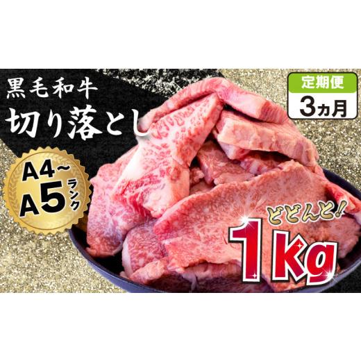 ふるさと納税 徳島県 阿波市 焼肉 定期便 3回 切り落とし 牛肉 1kg 黒毛和牛 冷凍