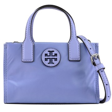 TORY BURCH 164351 ELLA 尼龍皮革邊飾迷你兩用包.淺藍