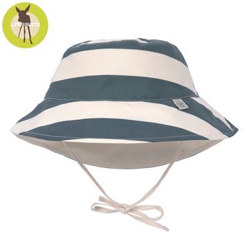 德國LASSIG-嬰幼兒抗UV海灘遮陽帽-湛藍條紋