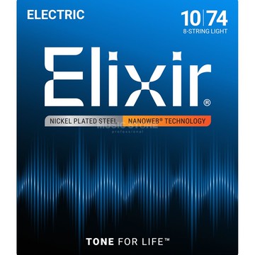 Elixir 12062 NANOWEB 鍍鎳鋼 (10-74) 八弦 電吉他弦