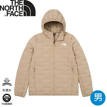 【The North Face 男 700FP 可套接連帽羽絨外套《淺奶茶》】8DWV/DWR防潑水羽絨外套/中層衣