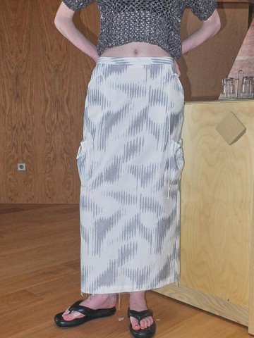 Cargo String Wave Skirt_Grey