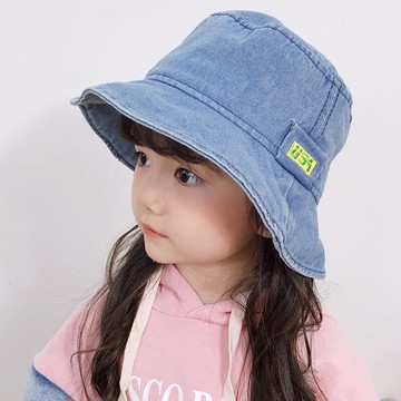 兒童帽子春秋韓版女寶寶牛仔漁夫帽日系百搭遮陽防曬男潮性盆帽