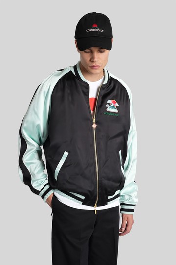 Casablanca Bomber Jacket In Black Viscose